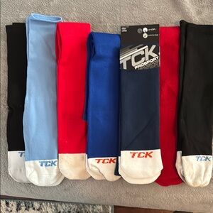 TC Men's Athletic Socks - Black, Light Blue, Red, Blue